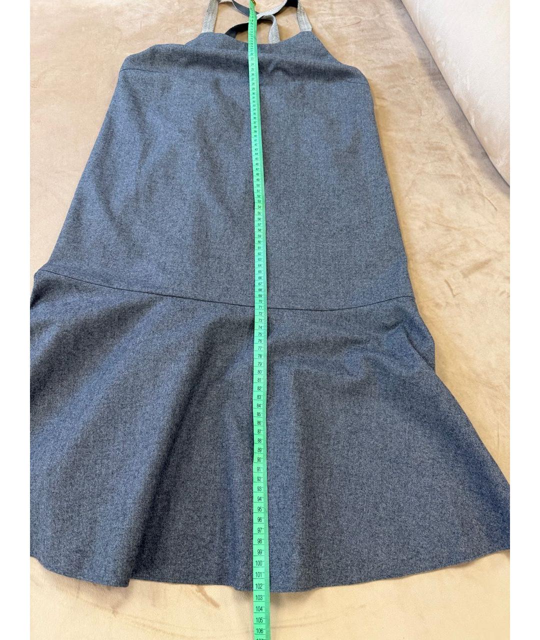 BRUNELLO CUCINELLI Серый шерстяной сарафан, фото 6