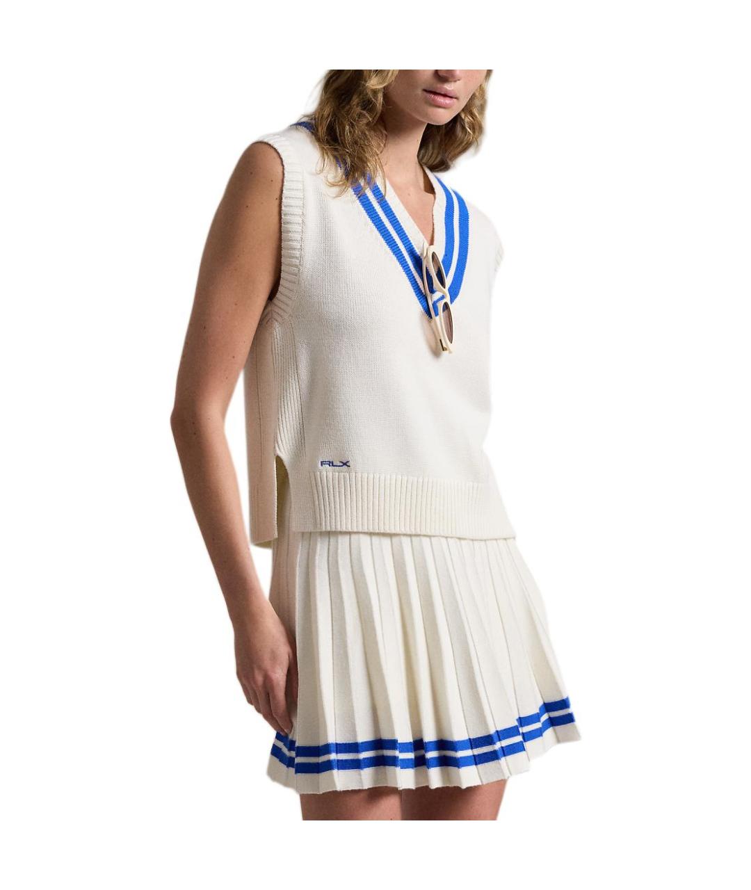 POLO RALPH LAUREN Белая хлопковая жилетка, фото 3