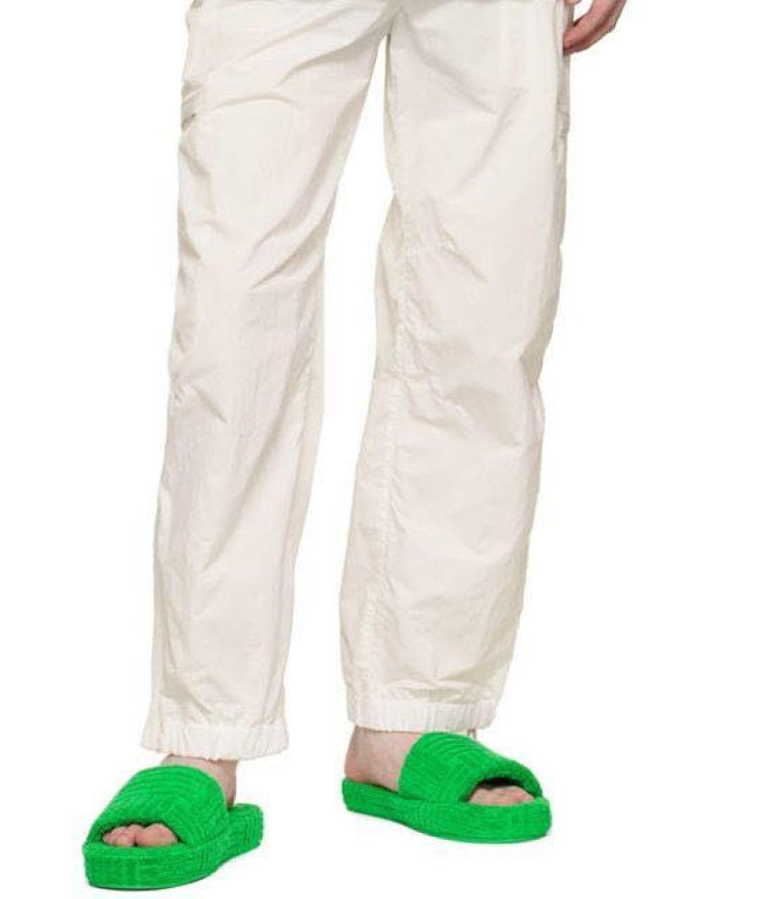 BOTTEGA VENETA Зеленые текстильные шлепанцы, фото 2