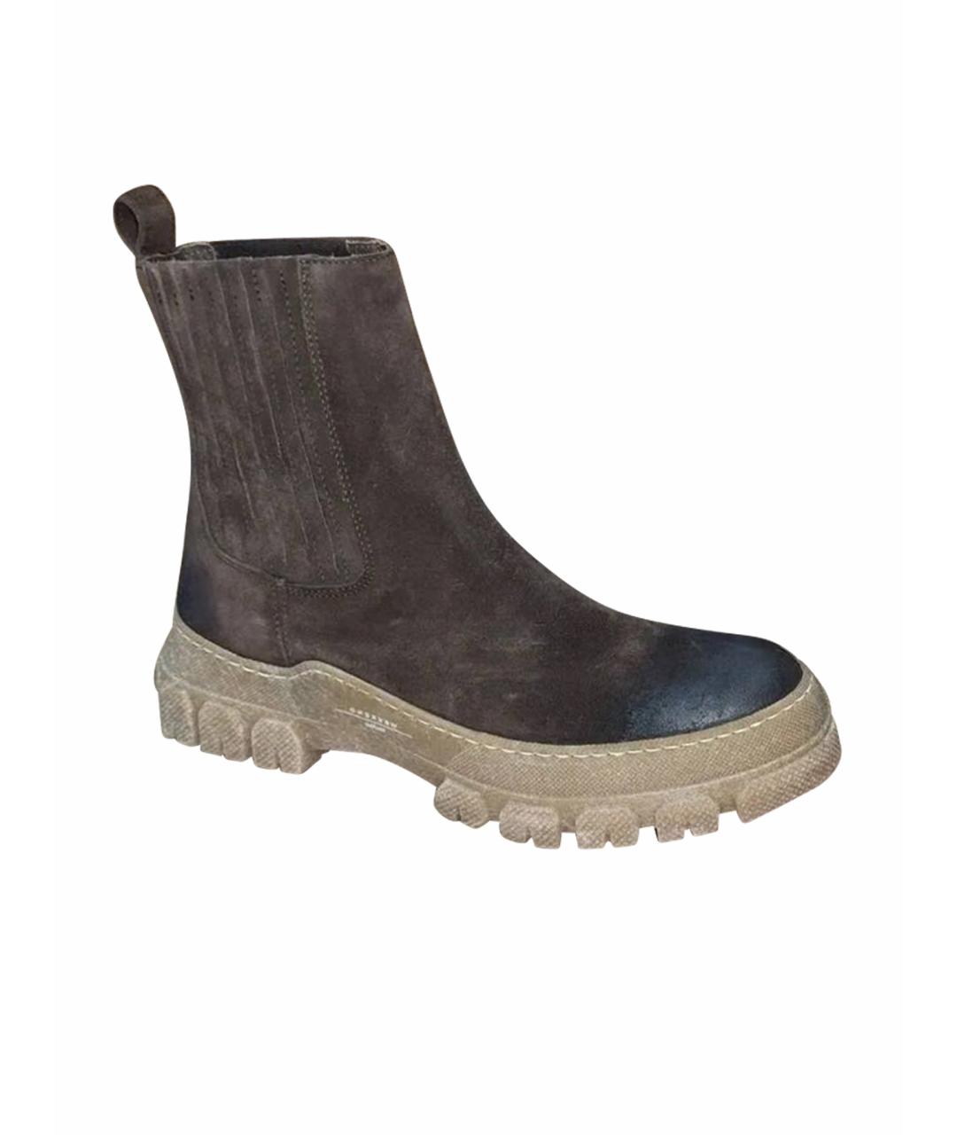 WEEKEND MAX MARA Коричневые замшевые сапоги, фото 1