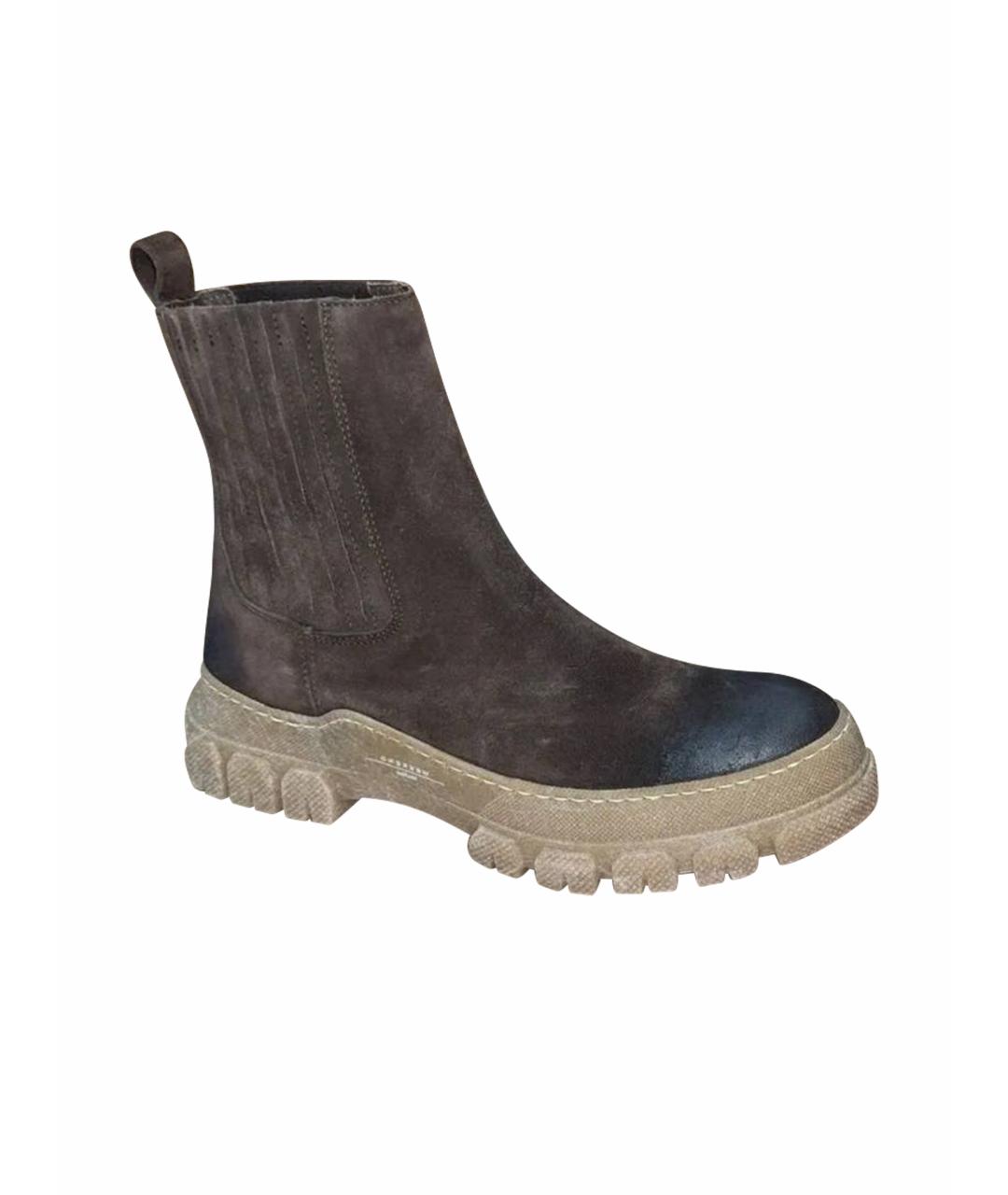 WEEKEND MAX MARA Коричневые замшевые сапоги, фото 5