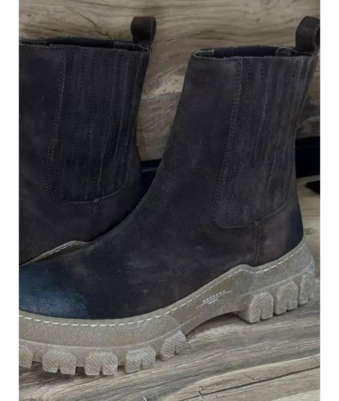 WEEKEND MAX MARA Коричневые замшевые сапоги, фото 3