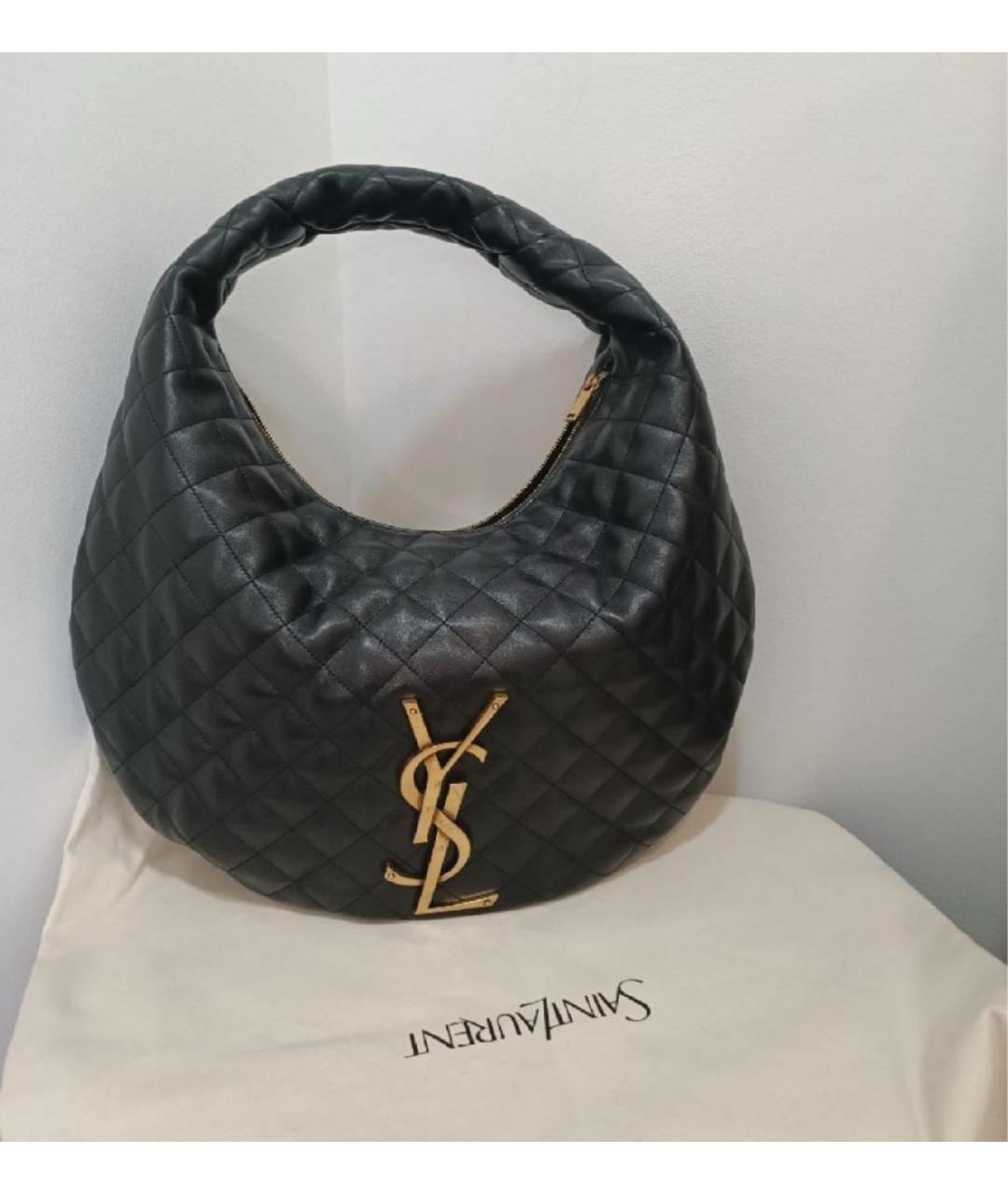 SAINT LAURENT Черная кожаная сумка через плечо, фото 7