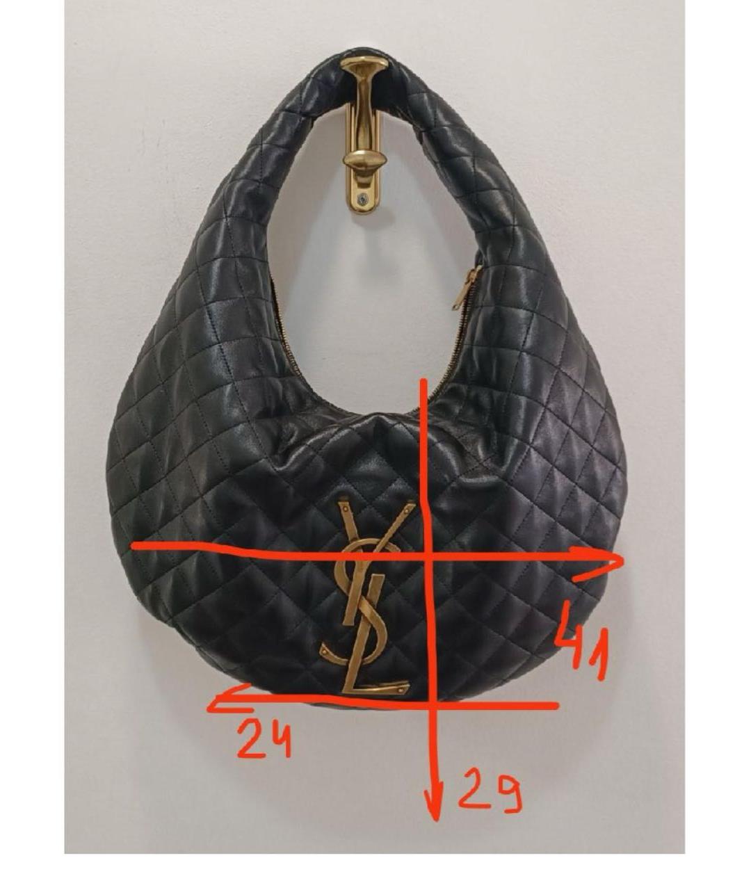 SAINT LAURENT Черная кожаная сумка через плечо, фото 6