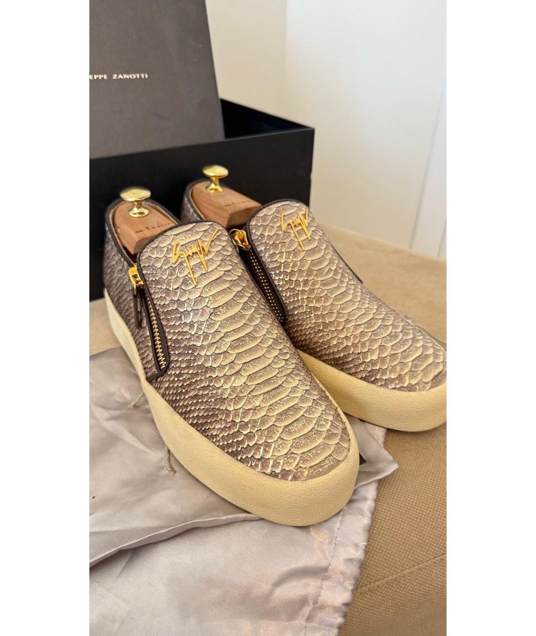 GIUSEPPE ZANOTTI DESIGN Бежевые кожаные эспадрильи, фото 2