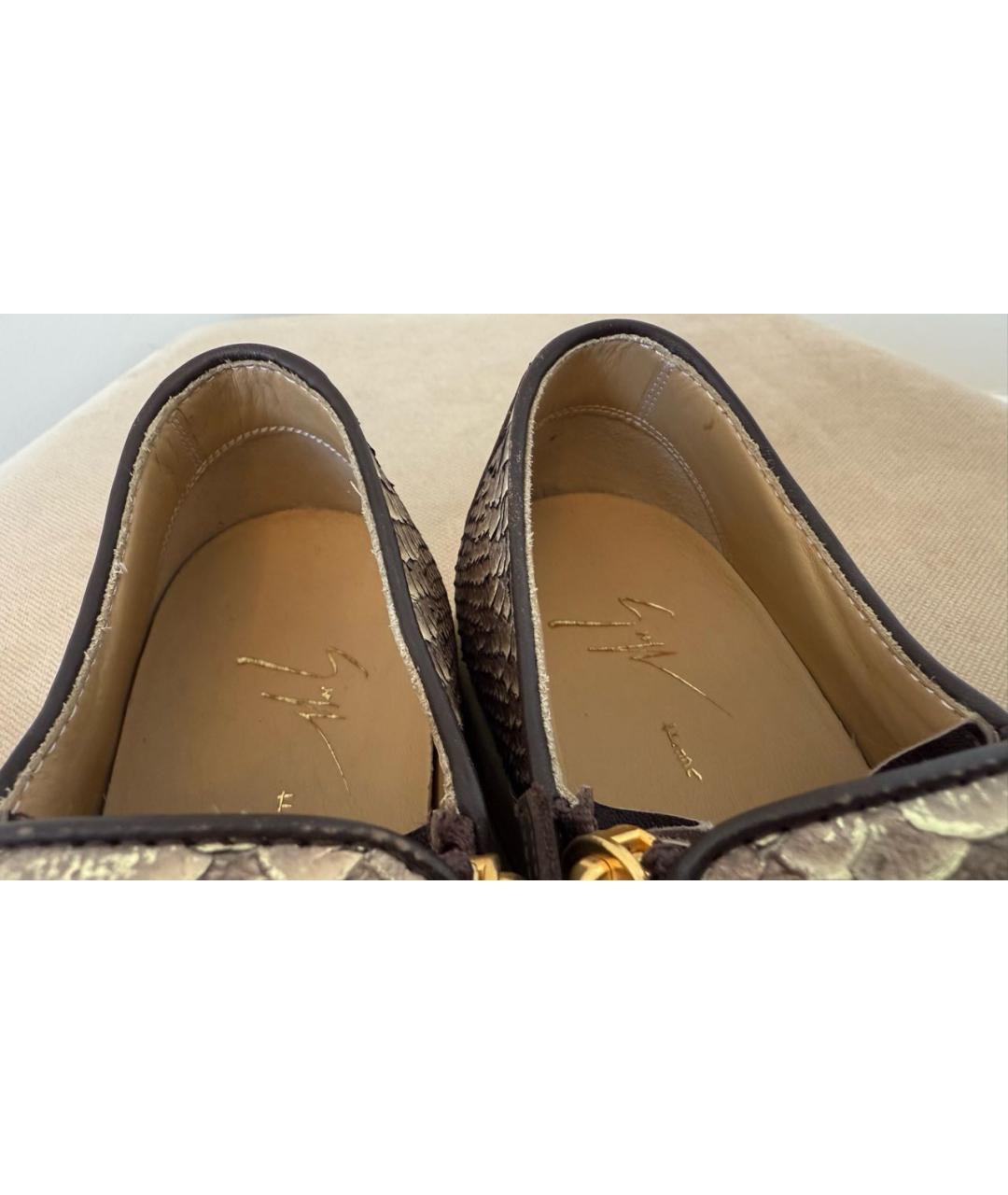 GIUSEPPE ZANOTTI DESIGN Бежевые кожаные эспадрильи, фото 4