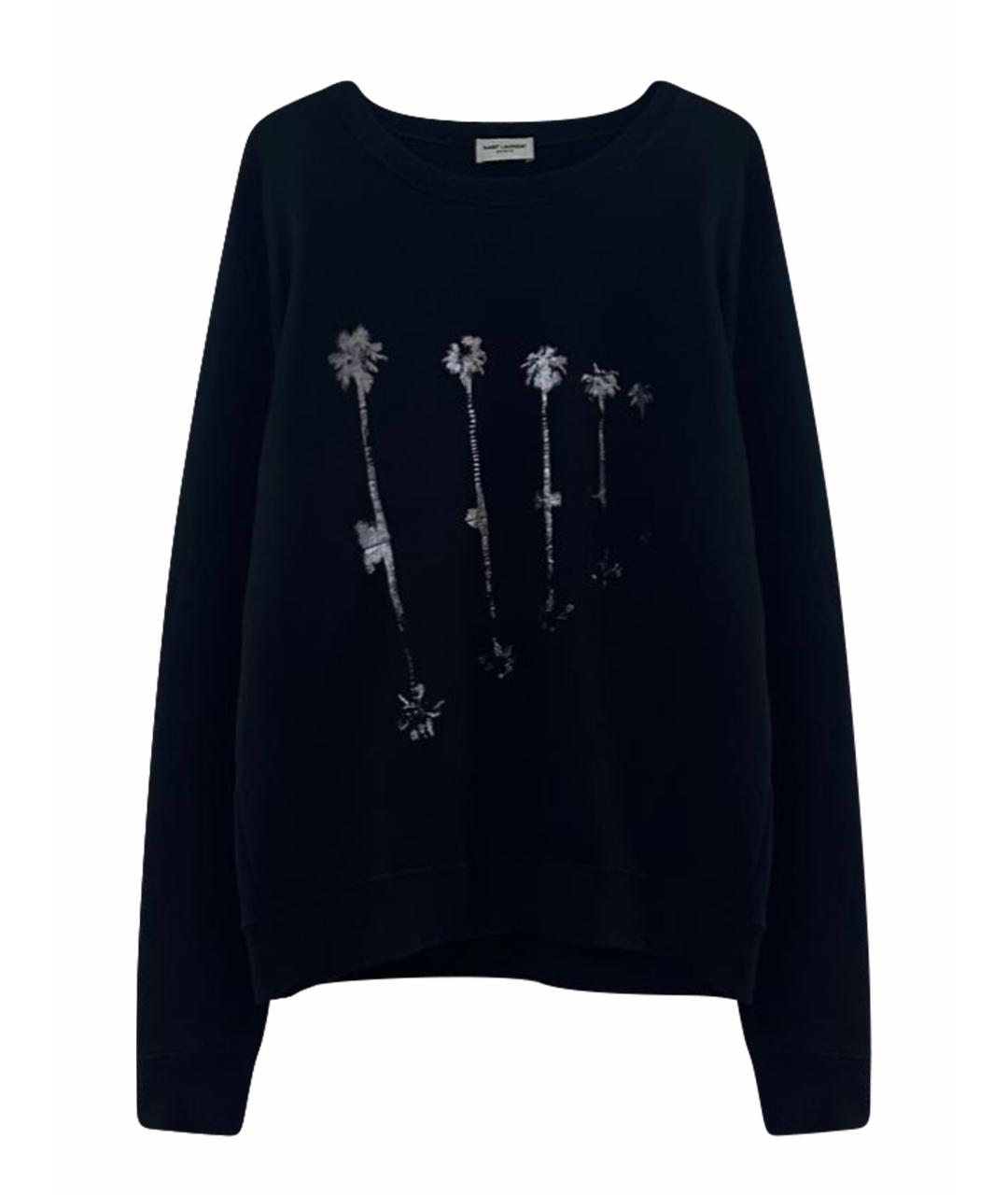 SAINT LAURENT Черный хлопковый джемпер / свитер, фото 1