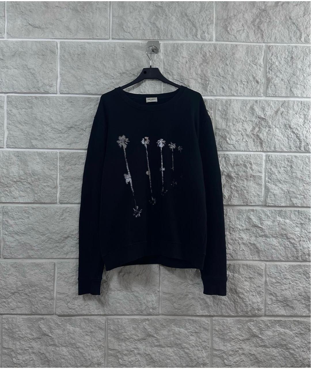 SAINT LAURENT Черный хлопковый джемпер / свитер, фото 5