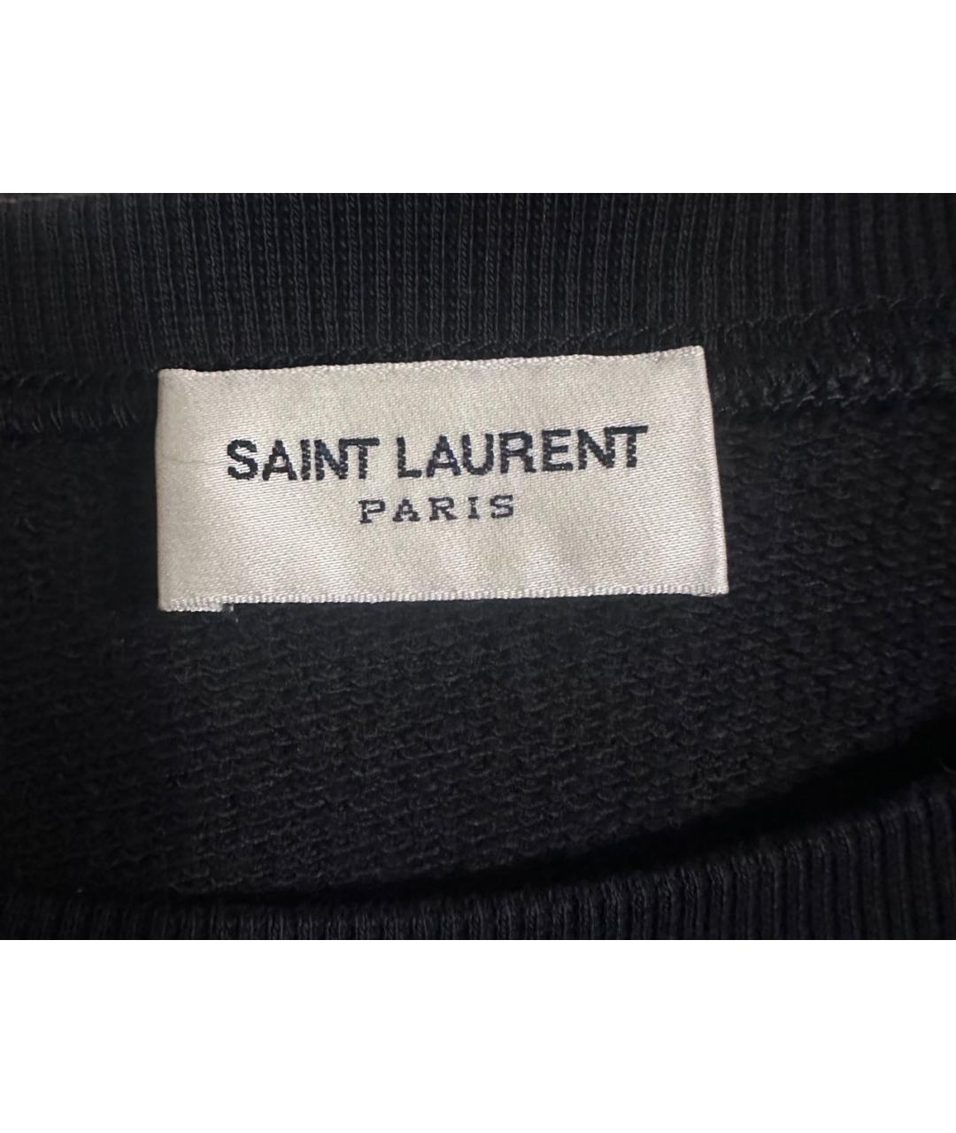 SAINT LAURENT Черный хлопковый джемпер / свитер, фото 2