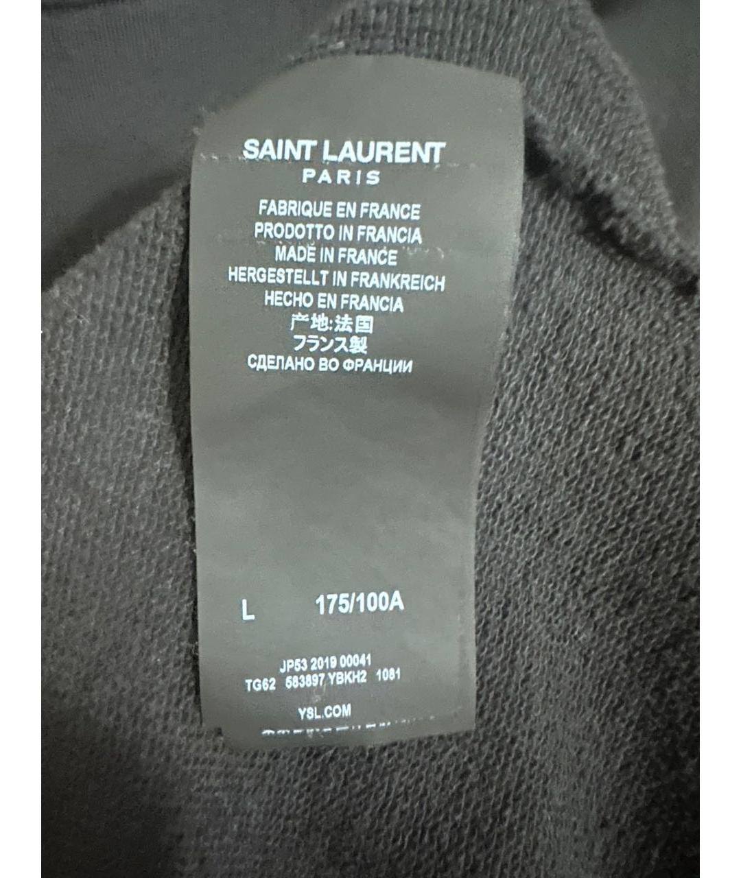 SAINT LAURENT Черный хлопковый джемпер / свитер, фото 3