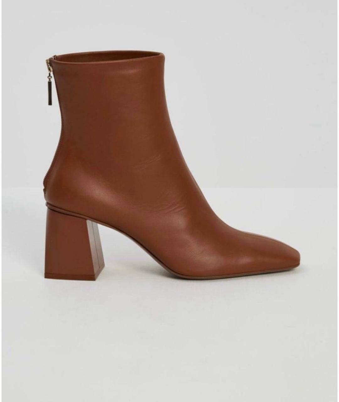 MAX MARA Коричневые кожаные ботильоны, фото 3