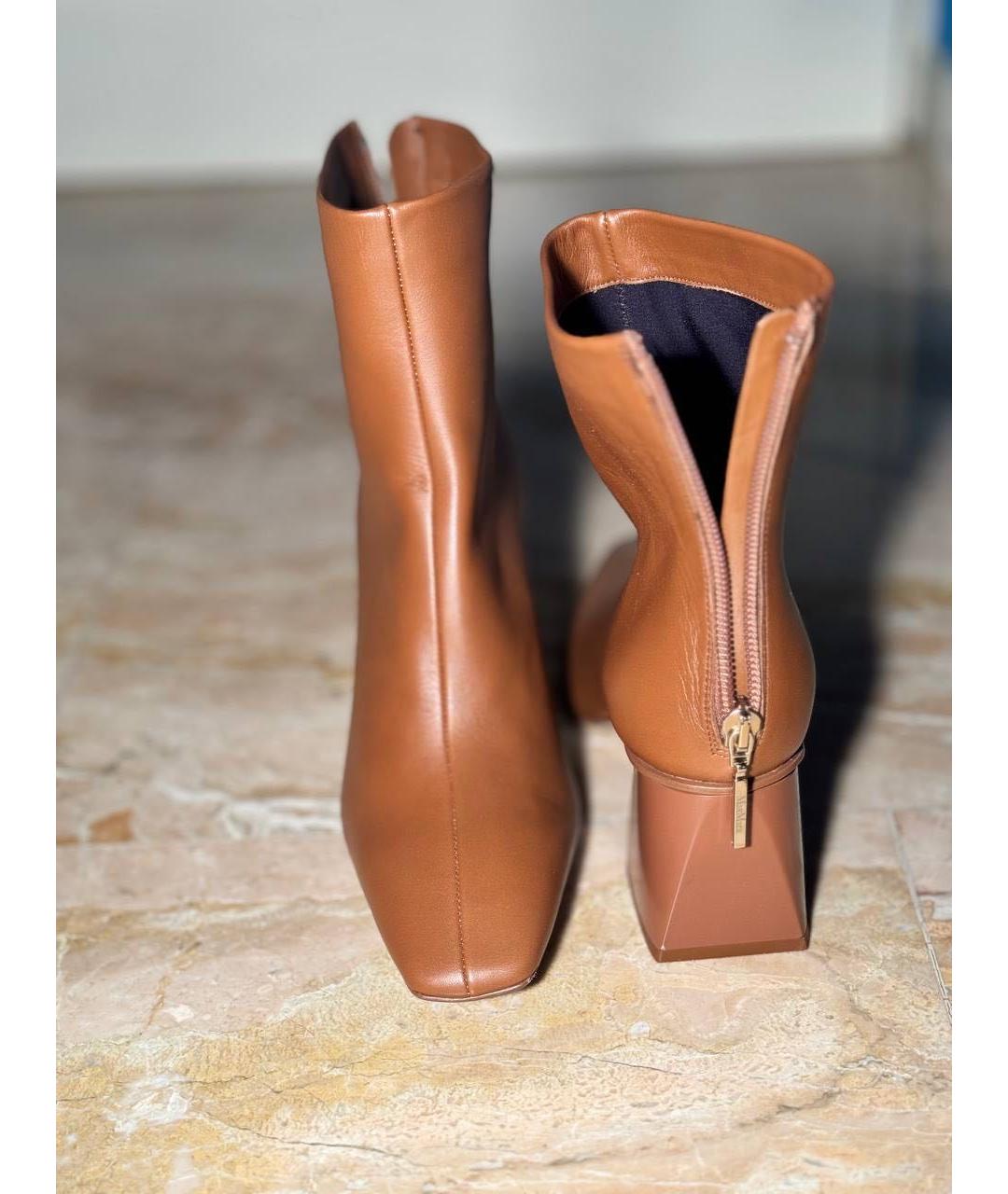 MAX MARA Коричневые кожаные ботильоны, фото 2