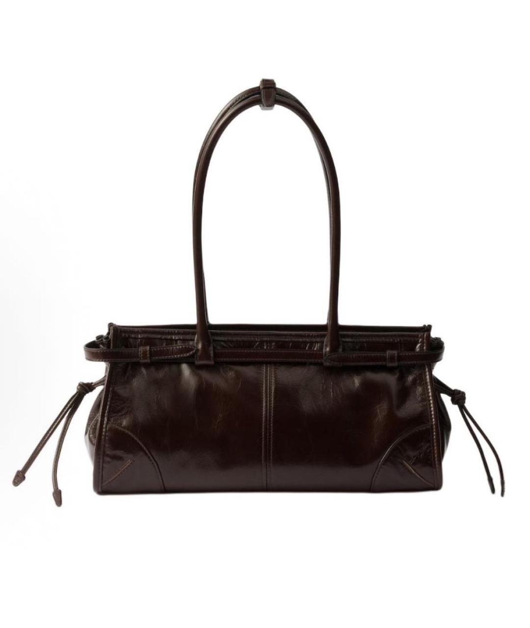 PRADA Коричневая сумка через плечо из лакированной кожи, фото 2