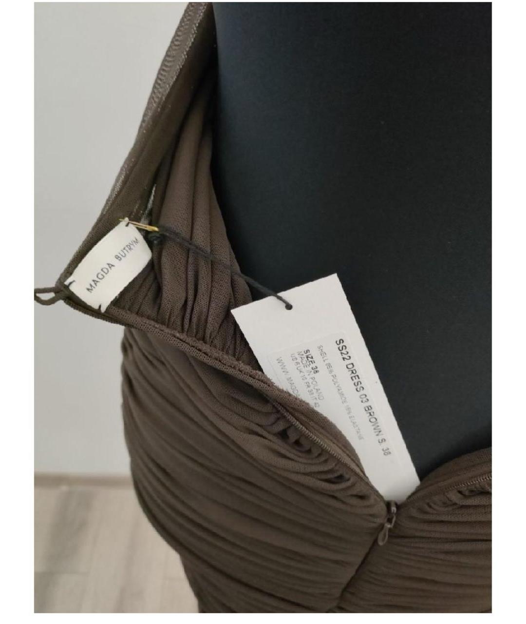 MAGDA BUTRYM Коричневое полиамидовое платье, фото 3
