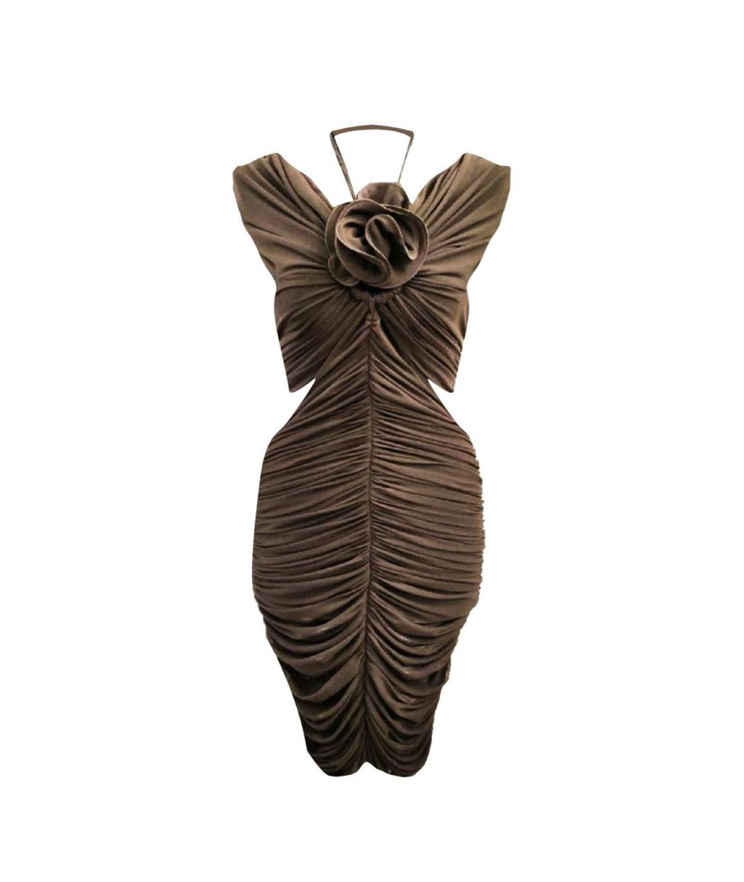 MAGDA BUTRYM Коричневое полиамидовое платье, фото 9