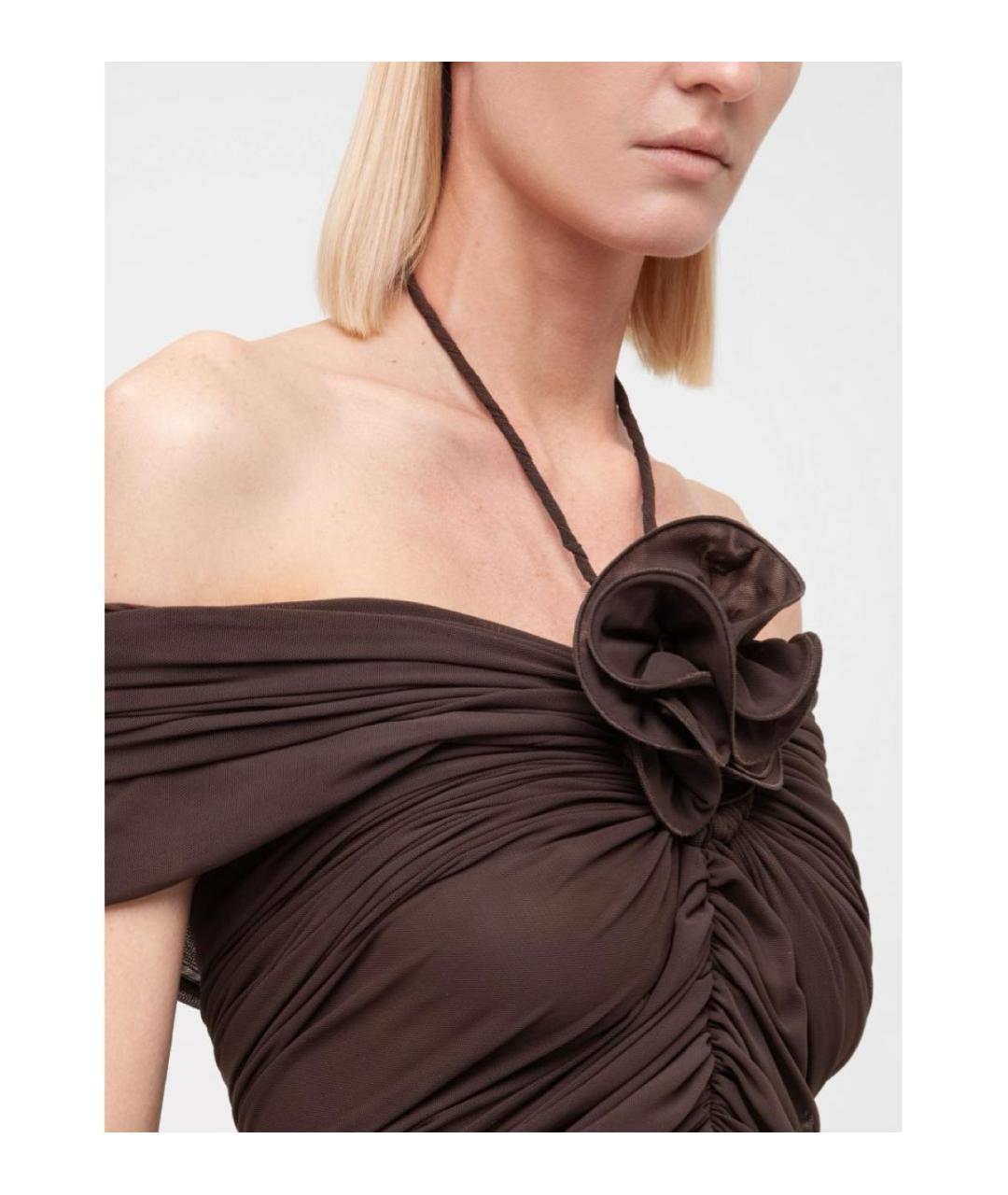 MAGDA BUTRYM Коричневое полиамидовое платье, фото 7