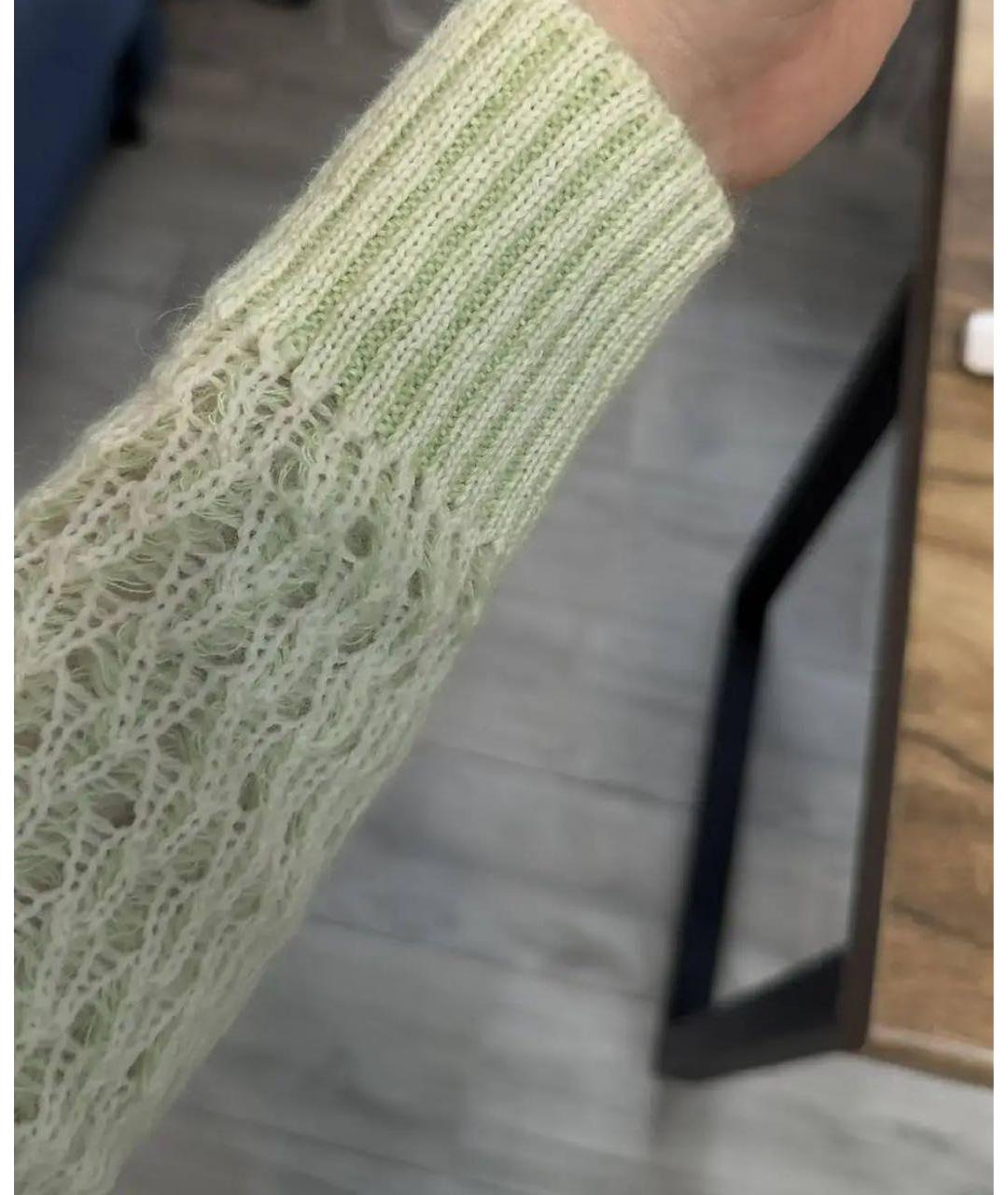 BOTTEGA VENETA Зеленый шерстяной джемпер / свитер, фото 2