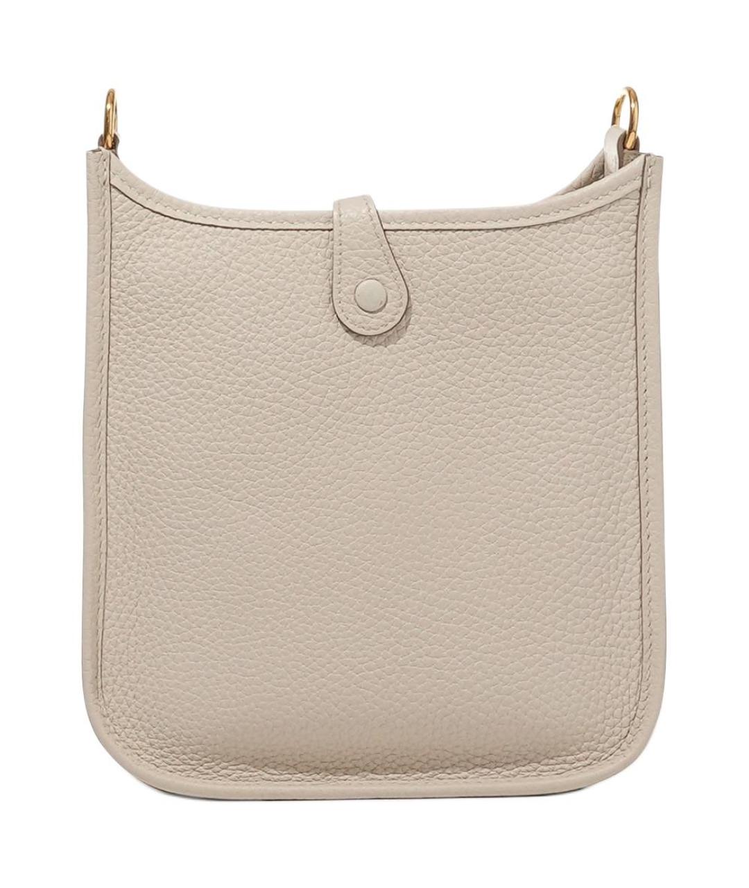 HERMES Бежевая кожаная сумка через плечо, фото 4