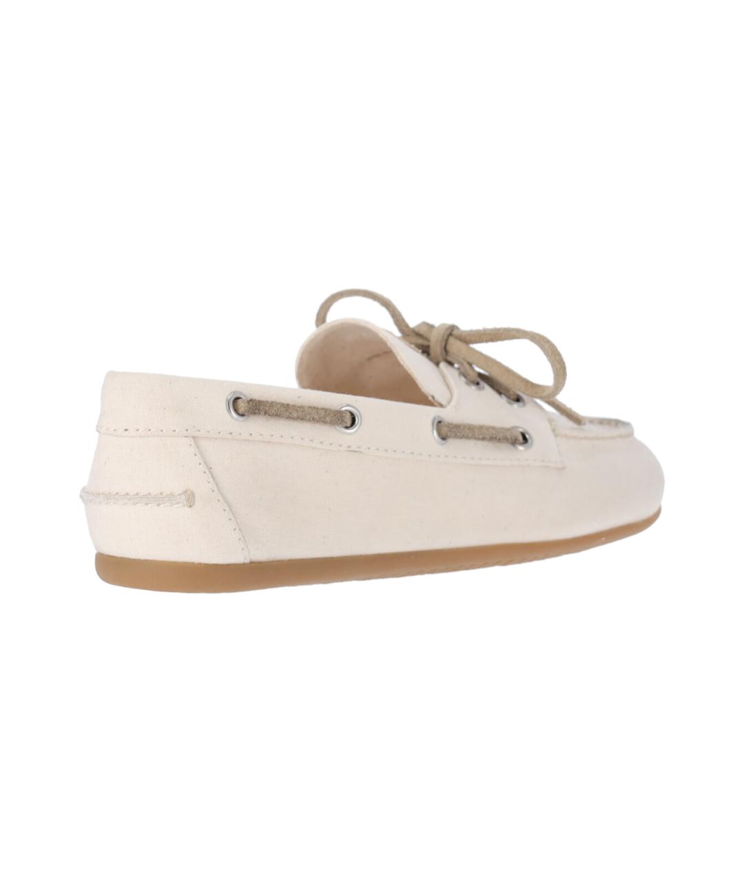 MIU MIU Бежевые текстильные лоферы, фото 3