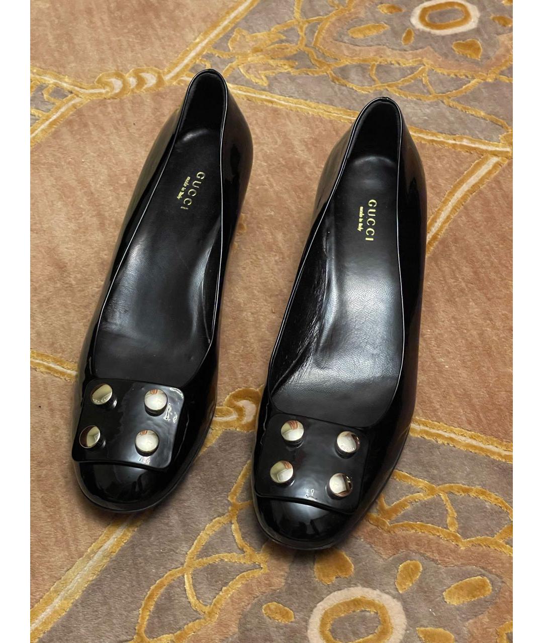 GUCCI Черные туфли из лакированной кожи, фото 2