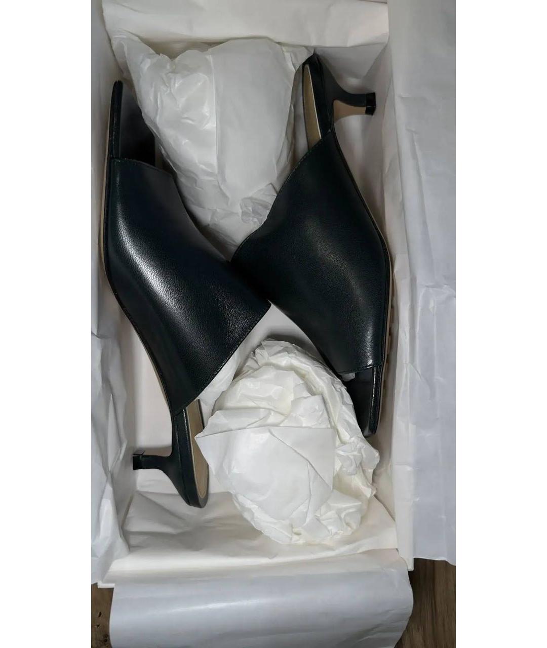 BOTTEGA VENETA Зеленые кожаные мюли, фото 4