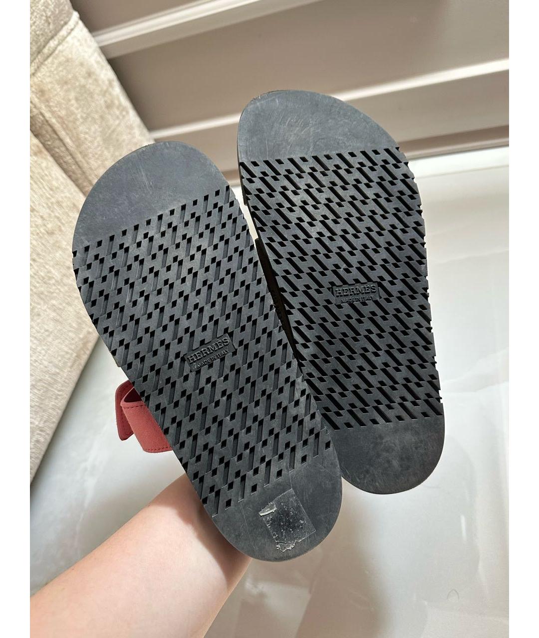 HERMES Мульти замшевые шлепанцы, фото 4