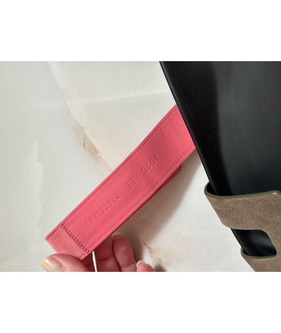 HERMES Мульти замшевые шлепанцы, фото 8