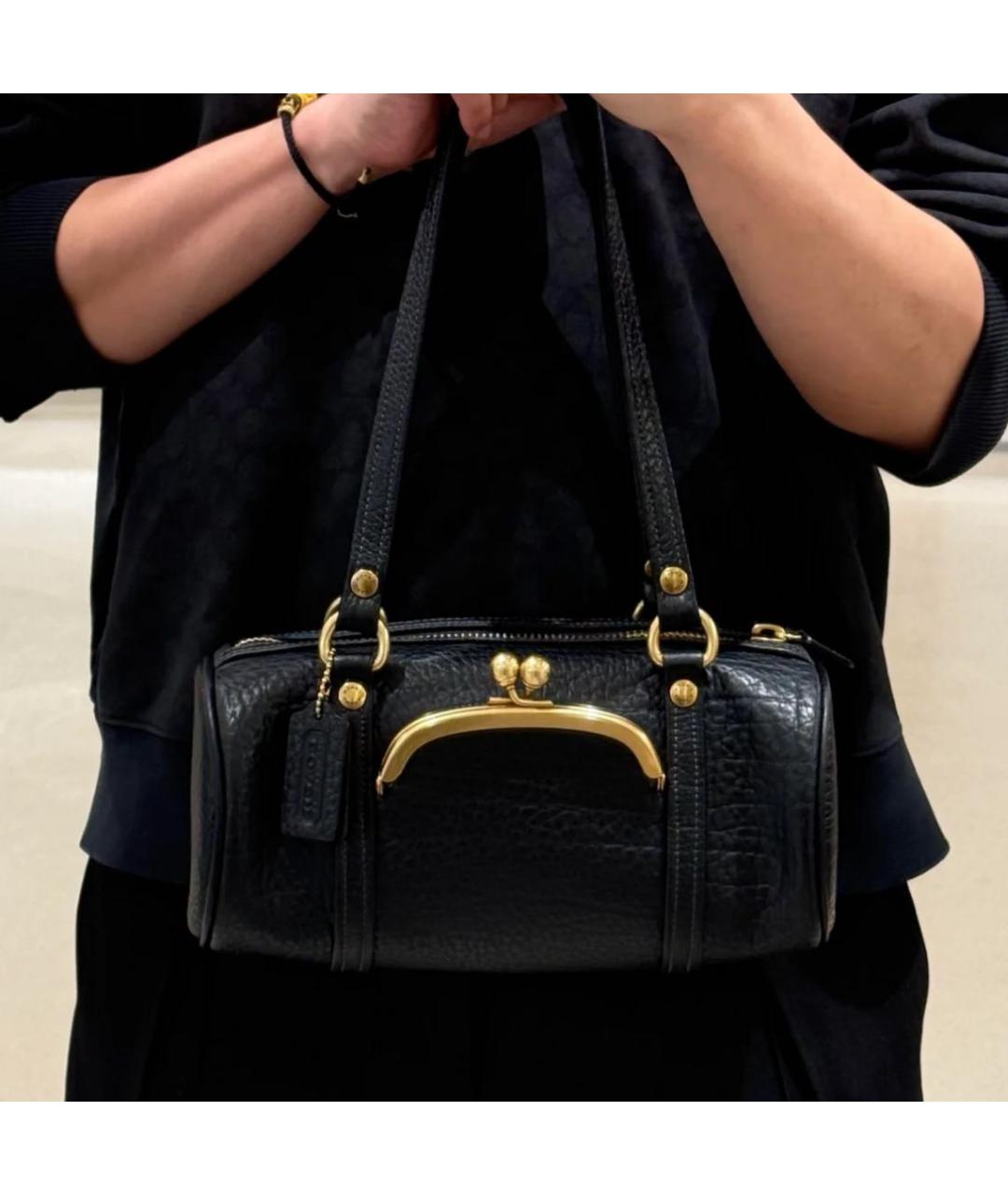 COACH Черная кожаная сумка через плечо, фото 7