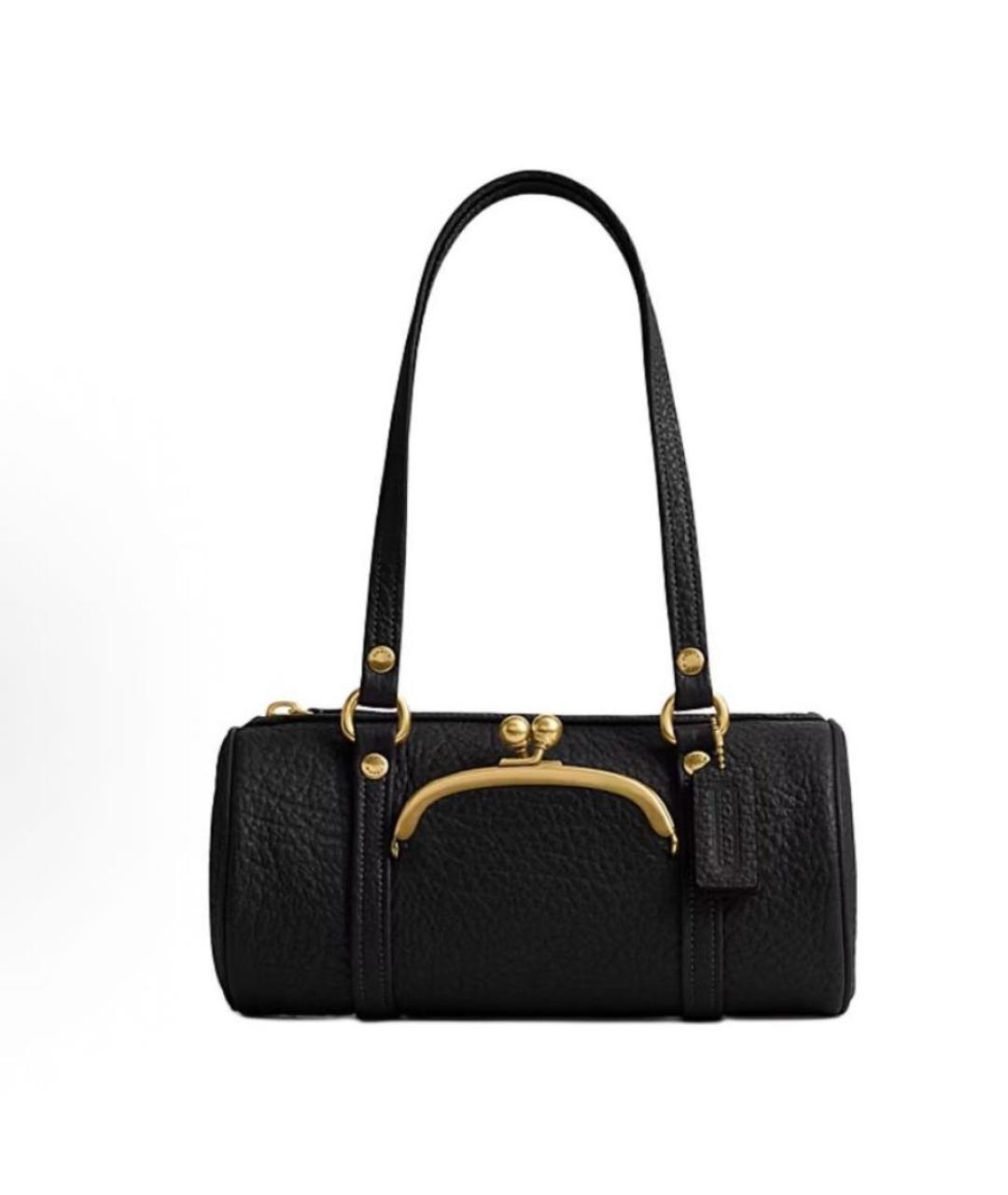 COACH Черная кожаная сумка через плечо, фото 8