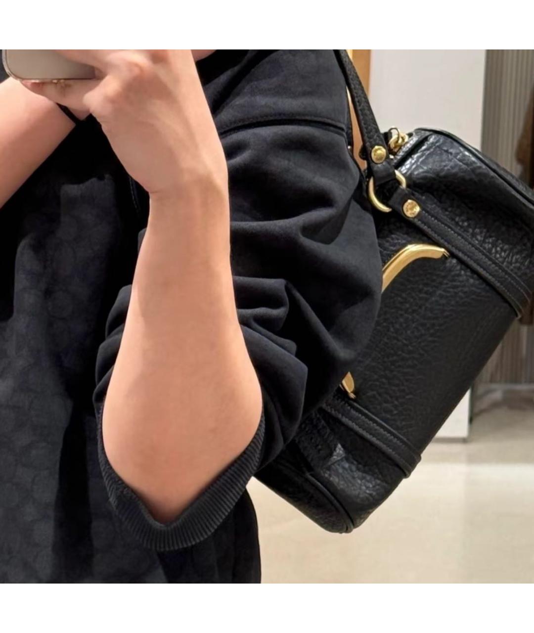 COACH Черная кожаная сумка через плечо, фото 6