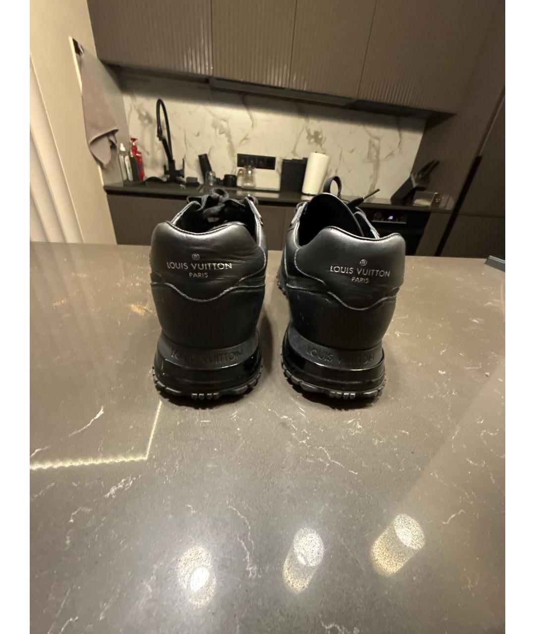 LOUIS VUITTON Черные кожаные низкие кроссовки / кеды, фото 4