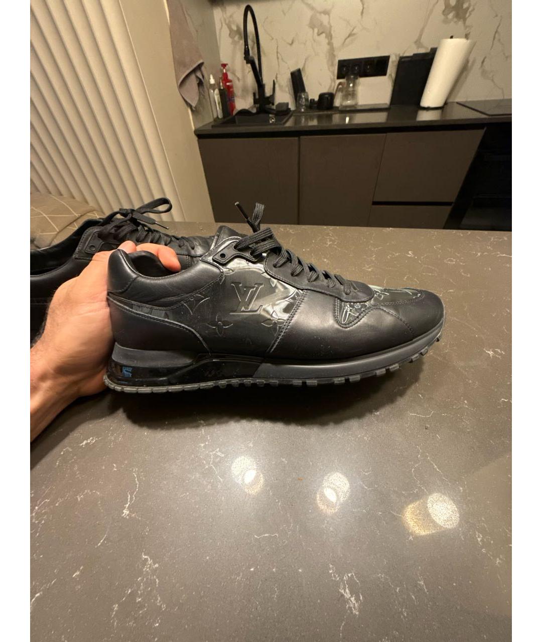 LOUIS VUITTON Черные кожаные низкие кроссовки / кеды, фото 6