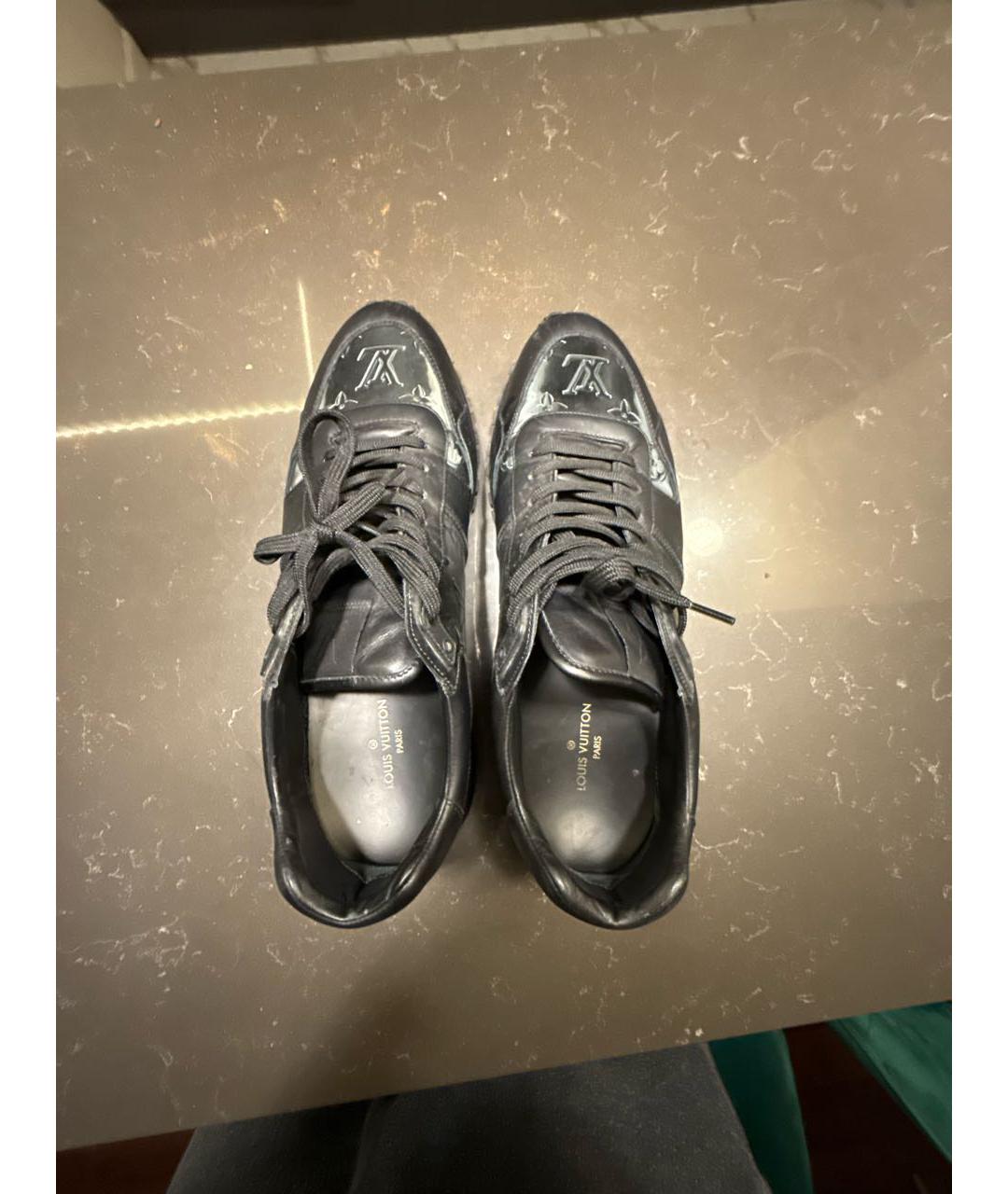 LOUIS VUITTON Черные кожаные низкие кроссовки / кеды, фото 3