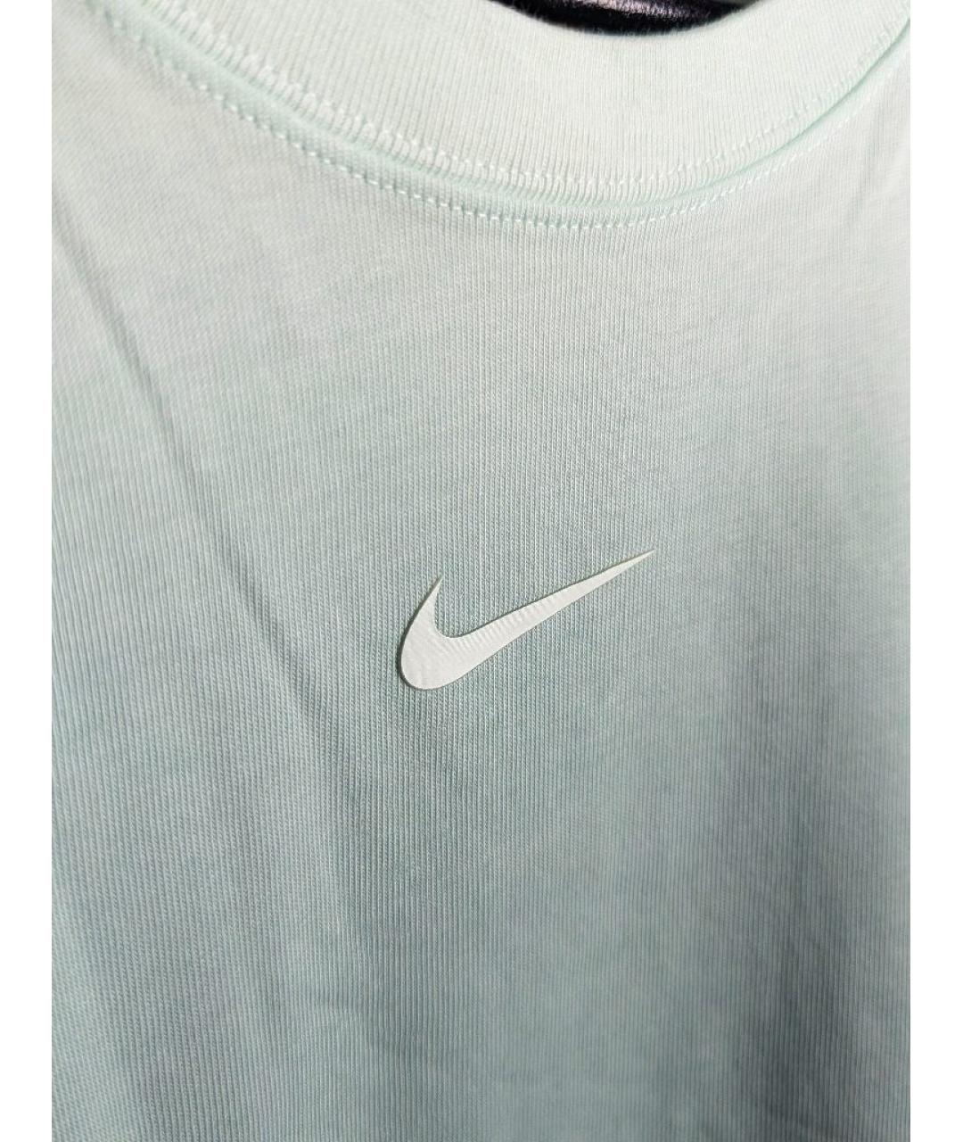 NIKE Бирюзовая хлопковая футболка, фото 4