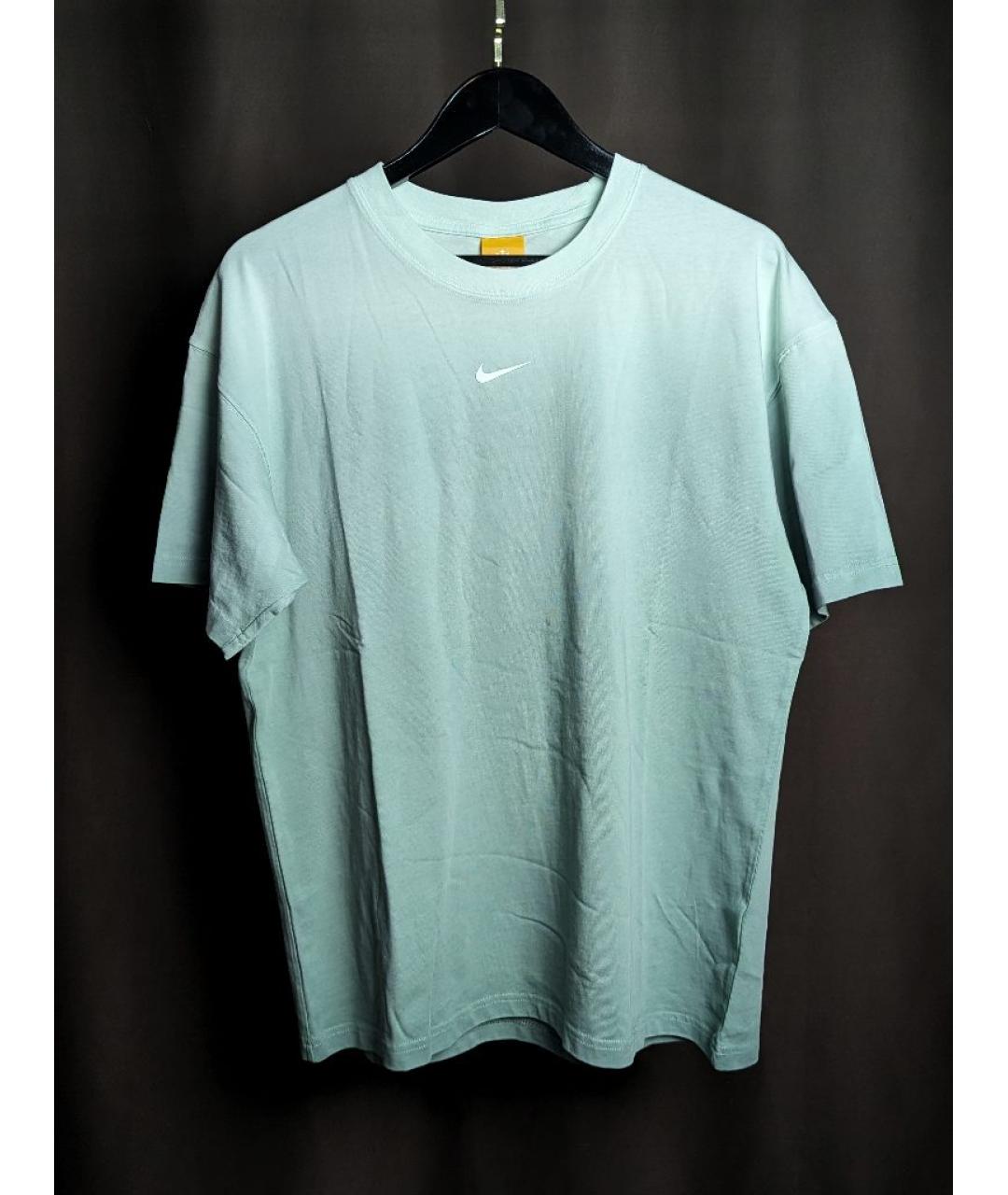 NIKE Бирюзовая хлопковая футболка, фото 9