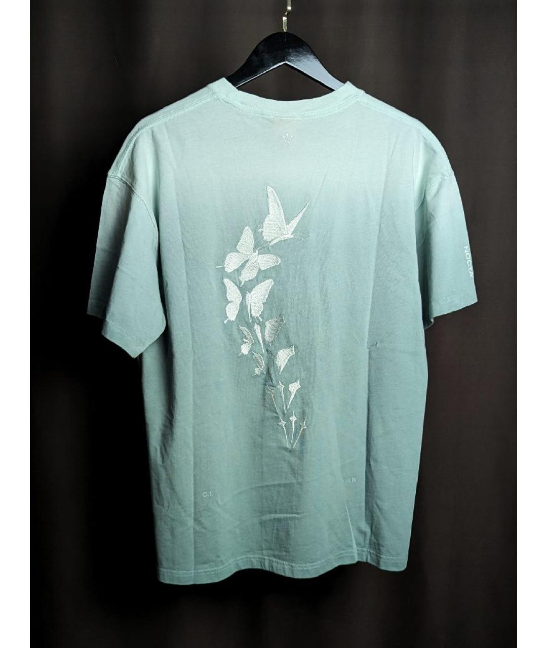 NIKE Бирюзовая хлопковая футболка, фото 2