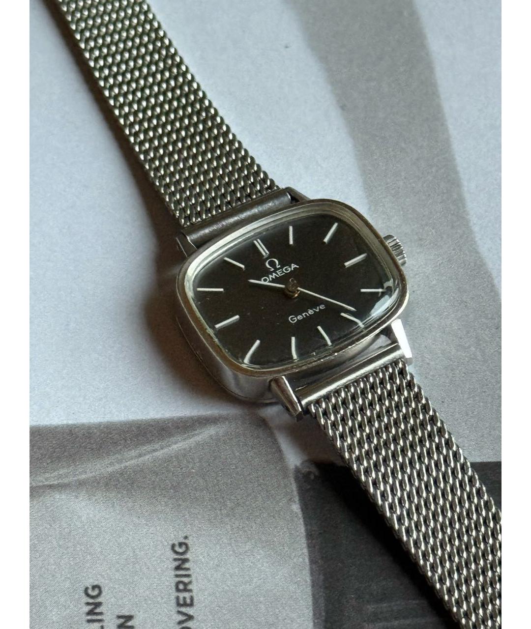 OMEGA Черные часы, фото 9