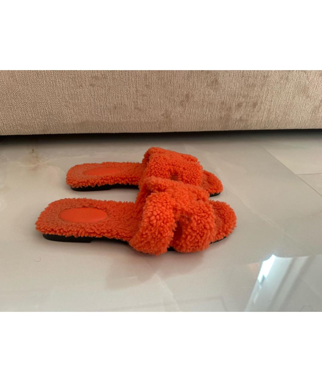 HERMES Коралловые шлепанцы, фото 8