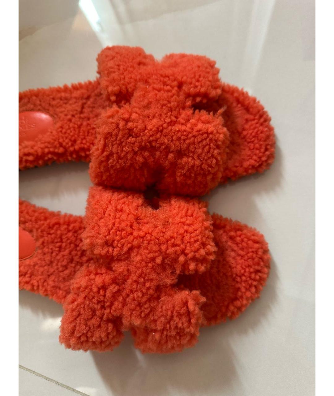 HERMES Коралловые шлепанцы, фото 3