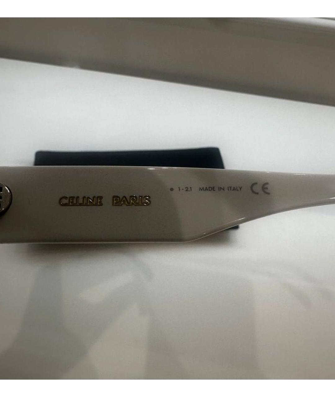 CELINE Белые пластиковые солнцезащитные очки, фото 4