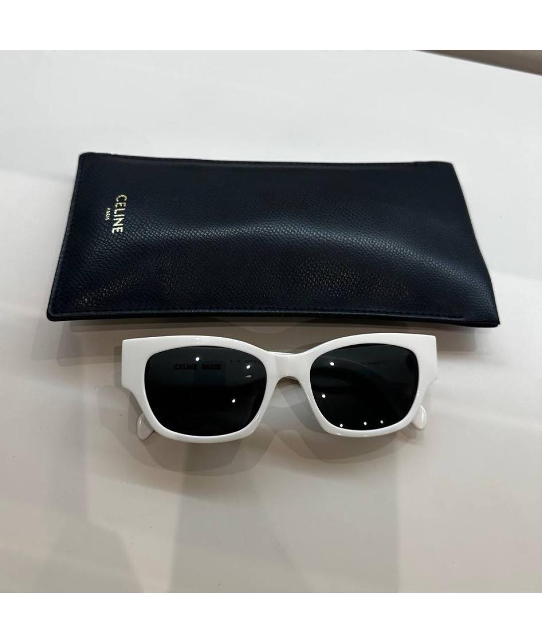 CELINE Белые пластиковые солнцезащитные очки, фото 2