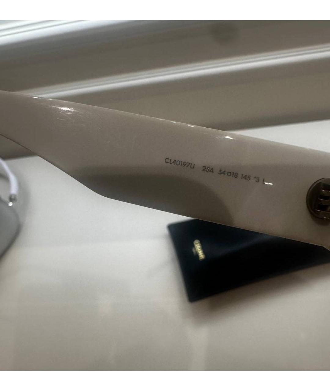 CELINE Белые пластиковые солнцезащитные очки, фото 5