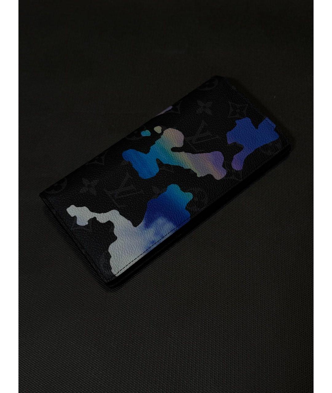 LOUIS VUITTON Черный кожаный кошелек, фото 2