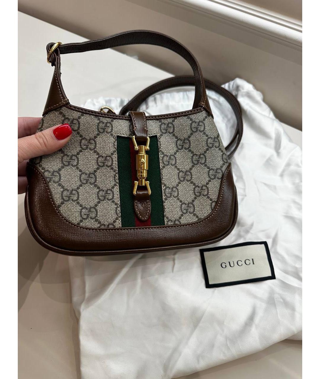 GUCCI Коричневая сумка с короткими ручками, фото 4