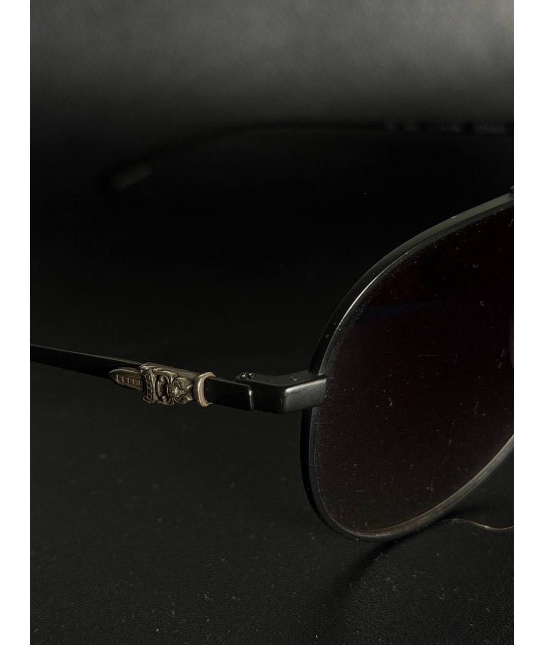 CHROME HEARTS Черные металлические солнцезащитные очки, фото 3