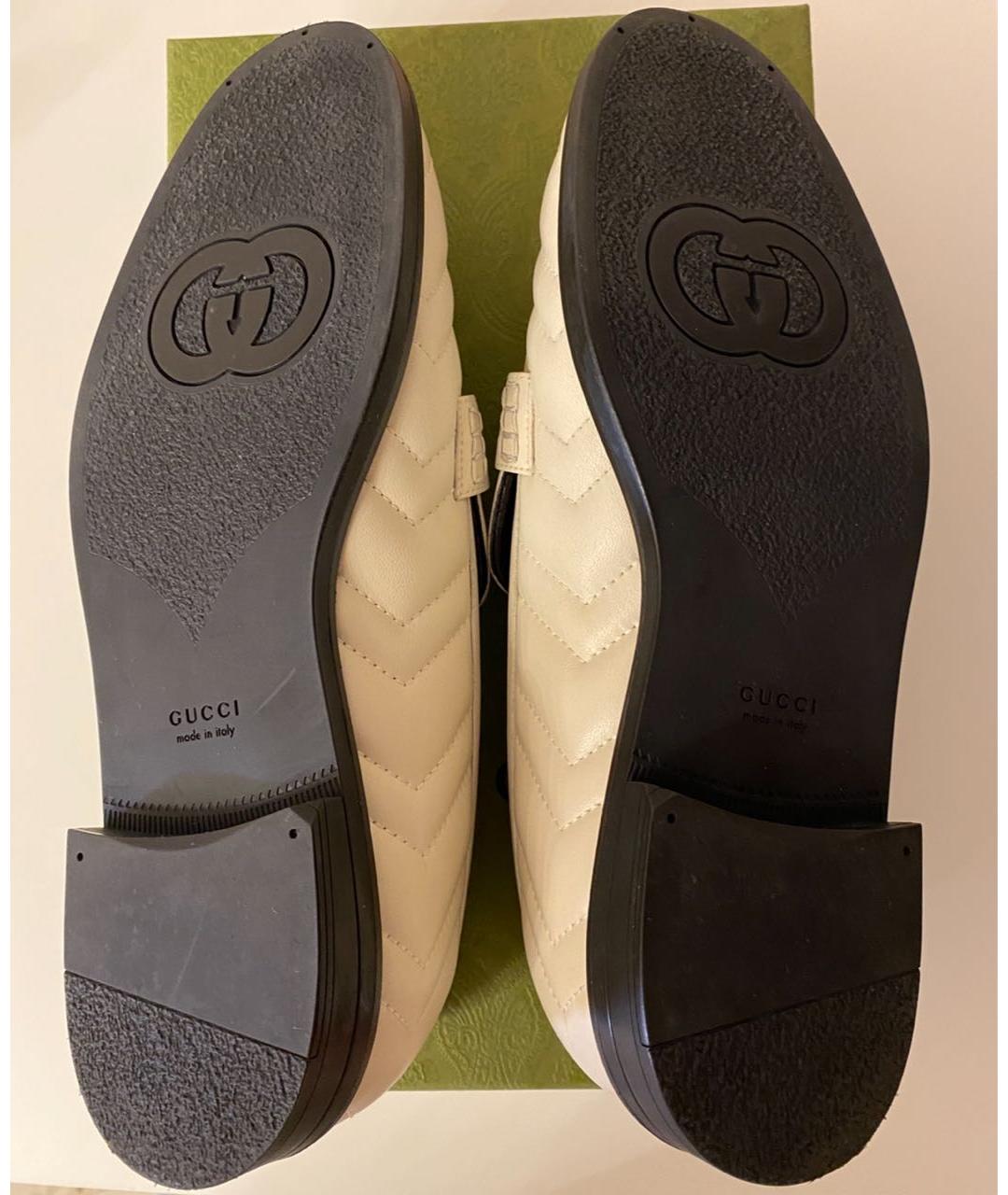 GUCCI Бежевые кожаные лоферы, фото 5