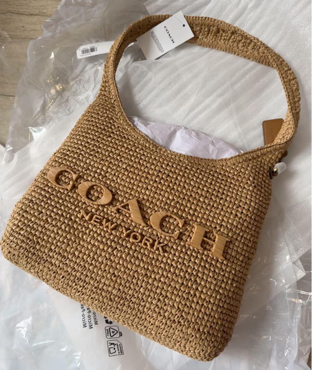 COACH Коричневая пелетеная сумка через плечо, фото 6