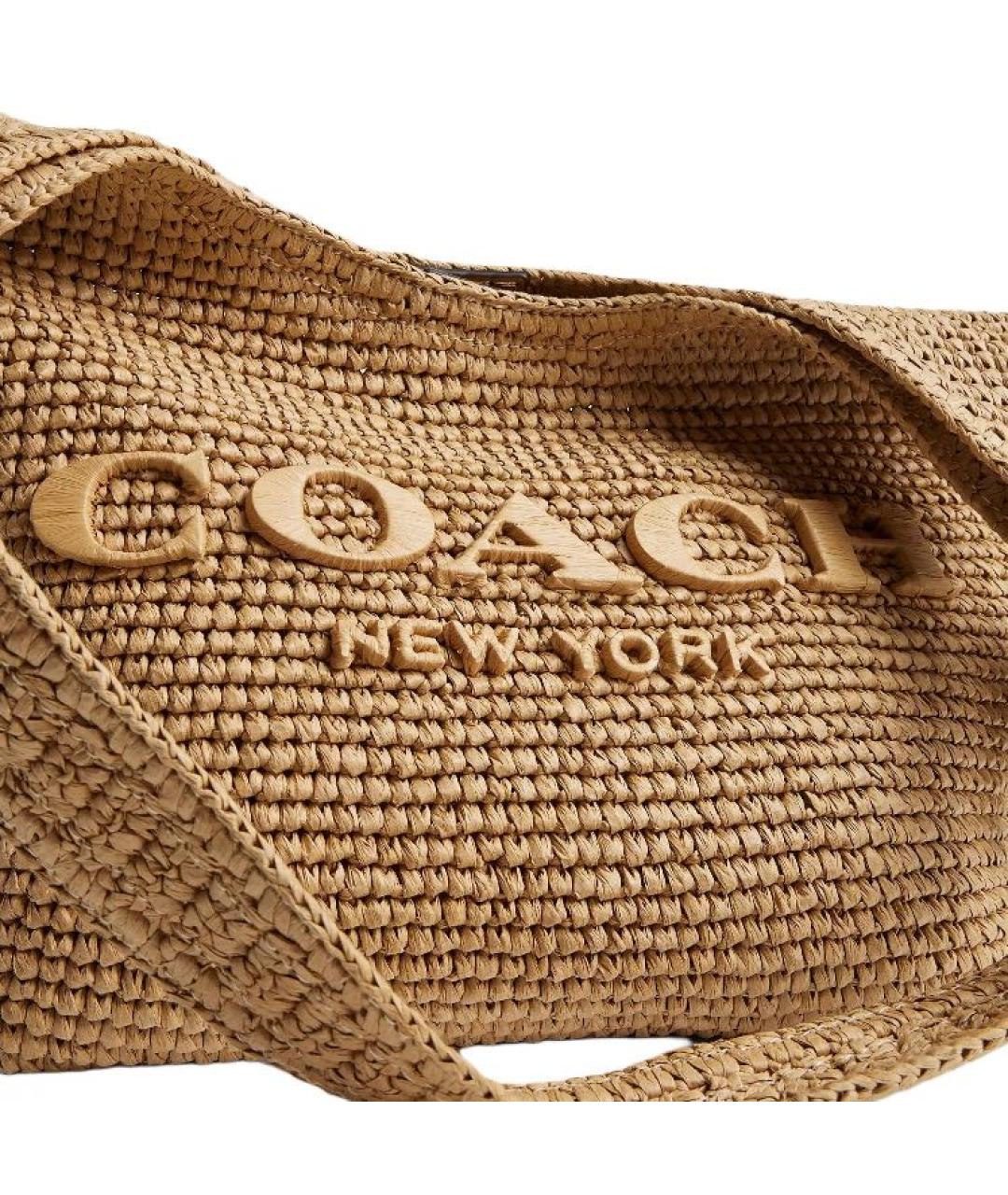 COACH Коричневая пелетеная сумка через плечо, фото 4