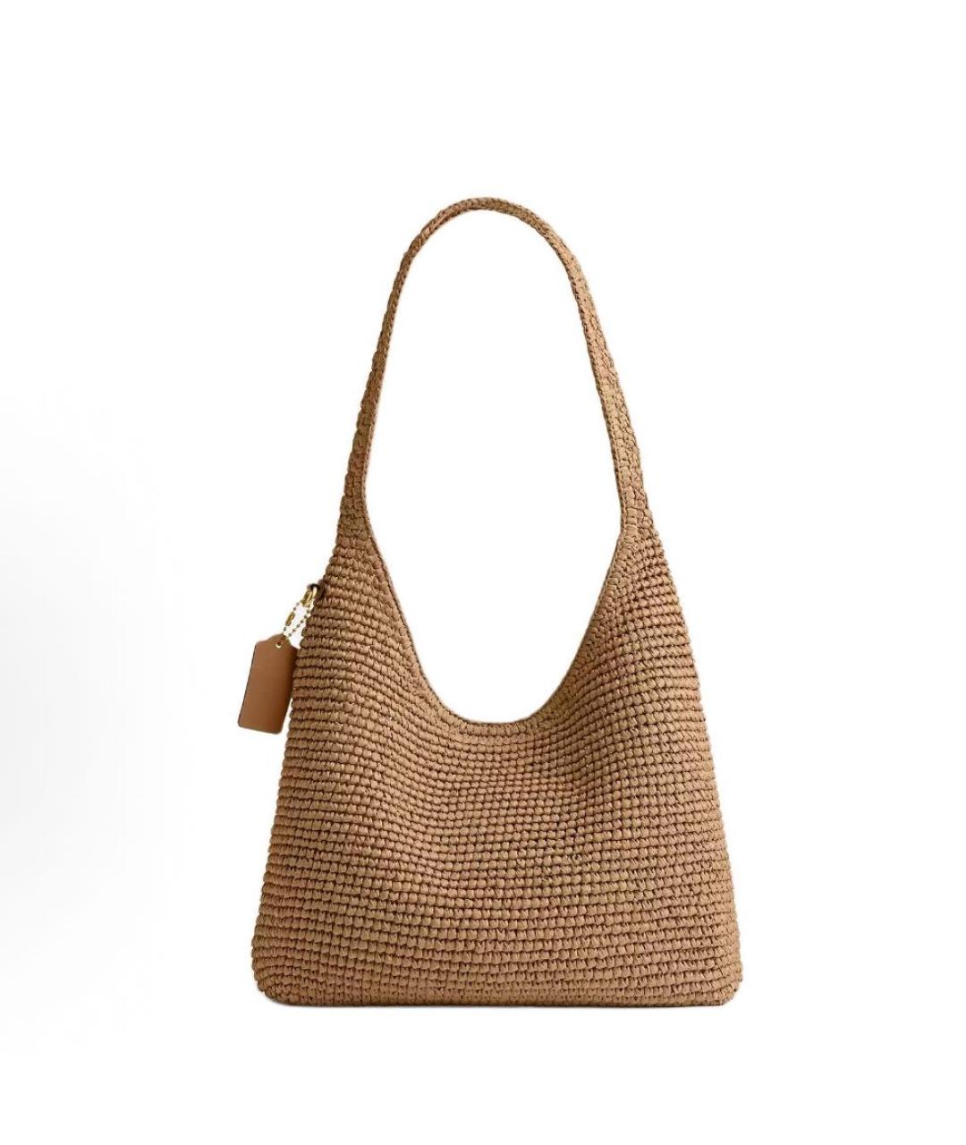 COACH Коричневая пелетеная сумка через плечо, фото 2