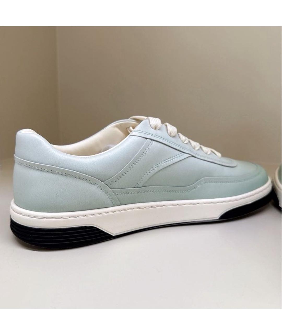 CHANEL Салатовые кожаные кеды, фото 2